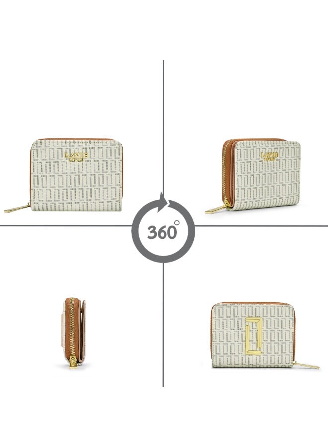 Lavie Luxe Women's Mono Flap25 small zip around wallet (White) - Image 5